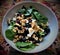 Spinach Walnut Fetta Cheese Dried Cranberries Equal Salad