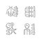 Spinal column disorders linear icons set