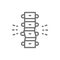 Spinal deformation, rachiocampsis, backbone line icon.