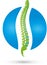 Spine and circle, orthopedic and massage logo