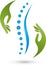 Spine and hands, physiotherapy and naturopathic logo