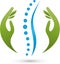 Spine and hands, physiotherapy and naturopathic logo