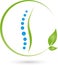Spine and leaves, physiotherapy and naturopathic logo
