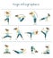 Spine, neck and muscle pain exercises. Vector yoga