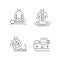 Spine problems prevention linear icons set