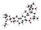 Spinetoram insecticide molecule. 3D rendering. Atoms are represented as spheres with conventional color coding: hydrogen white,.