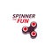 Spinner logo design. Bearing cool modern device icon. Entertaining gaming simple mechanism for fan, soothing. vector