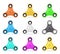 Spinner toy stress relief attention improvement span 3d realistic vector illustration