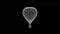 Spinning 3d wireframe hot air balloon motion graphics with plain black background