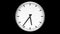 Spinning clock on black background, seamless loop for endless time concept