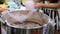 Spinning cotton candy at a funfair at Thailand