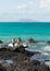 Spinning fisherman in Corralejo on Fuerteventura,