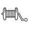 Spinning fishing reel icon, outline style