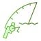 Spinning flat icon. Fishing equipment green icons in trendy flat style. Fishing rod gradient style design, designed for