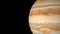 Spinning planet Jupiter. Beautiful space object. 3D render.