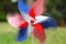 Spinning red white and blue July Fourth pinwheel