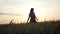 Spinning in the wheat field at sunset. HD, 1920x1080. slow motion.