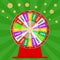 Spinning wheel of fortune, win money, try your luck