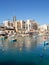 Spinola Bay, St Julians`s Malta with Portomaso tower in the background