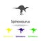 spinosaurus, dinosaur colored icon. Can be used for web, logo, mobile app, UI, UX