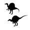 Spinosaurus dinosaur vector silhouettes