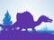 Spinosaurus Dinosaurs silhouettes in prehistoric environment overlapping layers; decorative background banner abstract vector
