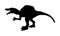 Spinosaurus vector silhouette isolated on white. Dinosaurs symbol. Jurassic era. Dino sign.