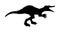 Spinosaurus vector silhouette isolated on white. Dinosaurs symbol. Jurassic era. Dino sign.