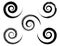 Spiral black brush strokes collection