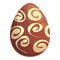 Spiral chocolate egg icon cartoon vector. Easter candy