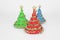 Spiral Christmas trees 3d color illustration