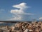 Spiral clouds on the sea