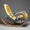 Spiral And Curved Rocking Chair With Yellow Paint Detail