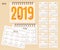 Spiral desk calendar year 2019, 2020 with cute piggies