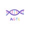 Spiral DNA - hand drawn genome sequencing illustration. Human dna research technology symbol.