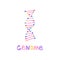 Spiral DNA - hand drawn genome sequencing illustration. Human dna research technology symbol.