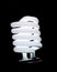 Spiral fluorescent lamp isolated on black