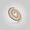 Spiral futuristic icon. Abstract logo swirl. Picture an imaginary induction surface