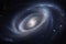 spiral galaxy, with arms of stars and planets rotating around central core