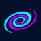 Spiral galaxy icon, cartoon style