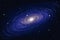 Spiral galaxy, illustration of glowing Milky Way
