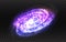 Spiral galaxy and milky way on transparent backdrop. Purple and blue stardust. Realistic color galaxy isolated. Magic