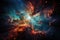 Spiral galaxy, planets and moons on stunning cosmic scene., generative IA