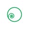 Spiral green circles simple logo vector