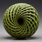 Spiral Green Shell Sculpture: A Detailed Crosshatched Masterpiece