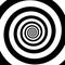 Spiral hipnotic optical illusion. Hypnotizing swirl. Trance sleep hypnotherapy. Simple graphic vector illustration. Concentartion 