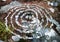 spiral labyrinth made of stones