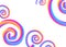 Spiral lollipop candy, colorful gradient doodle abstract swirls background. Color 3d abstract shape wave landscape wallpaper.