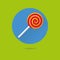 Spiral lollipop flat design vector icon