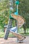 Spiral metal playground slide